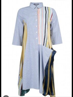 Alembika Multicolor Feature Pocket Striped Dress  Size 8